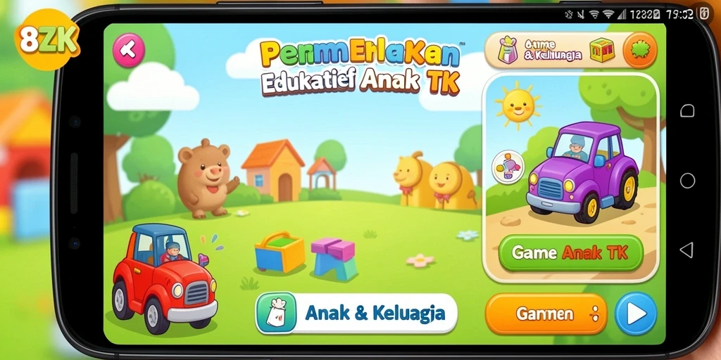 Tampilan antarmuka pengguna yang ramah anak di 8ZK.