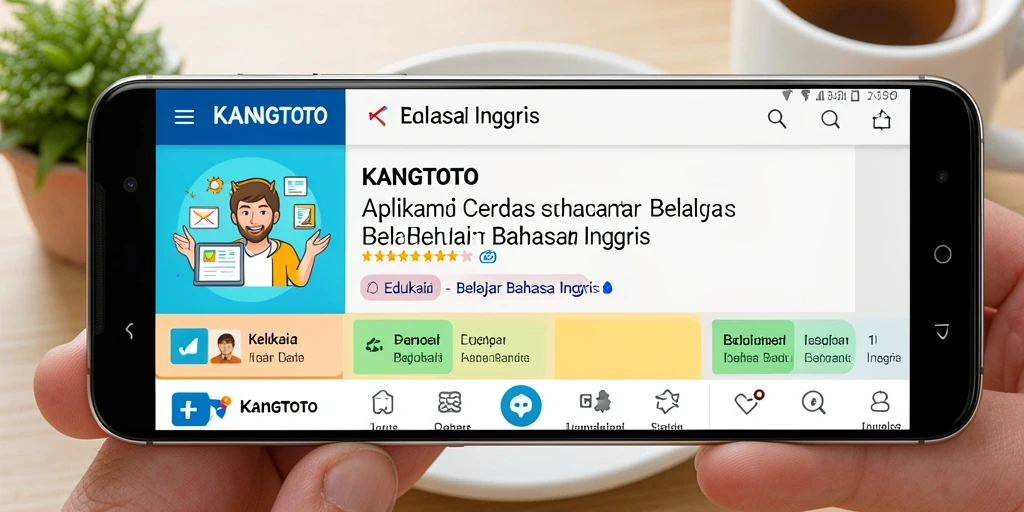 Antarmuka aplikasi KANGTOTO untuk belajar Bahasa Inggris.
