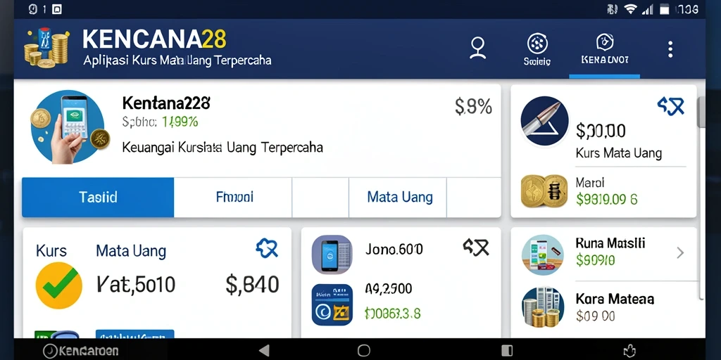 Tampilan antarmuka KENCANA28 untuk kurs mata uang yang informatif.