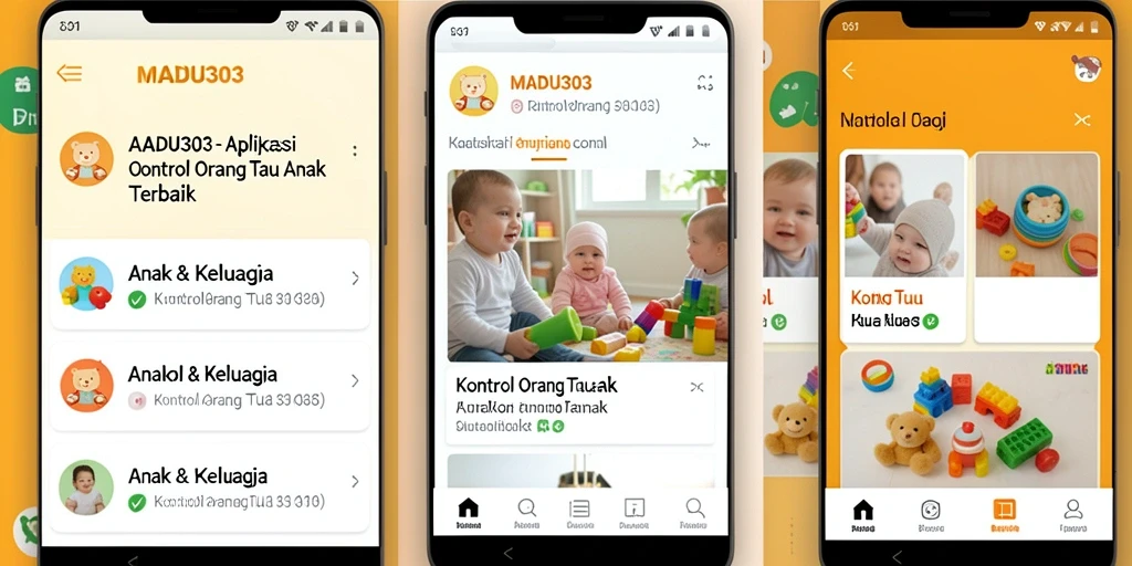 Tampilan utama MADU303 menampilkan fitur kontrol orang tua dengan jelas.
