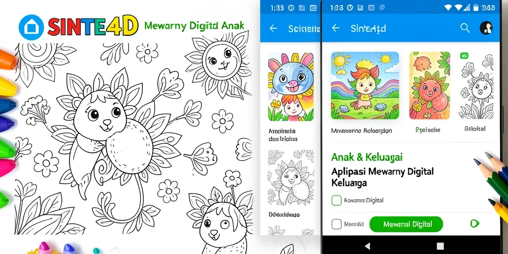 Tampilan antarmuka SINTE4D saat mewarnai digital.