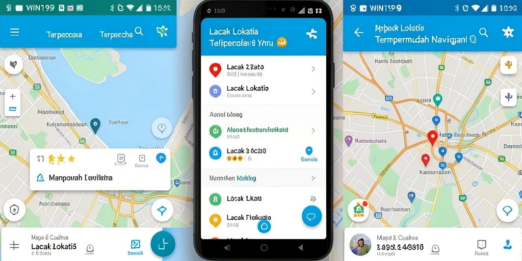 Tampilan antarmuka aplikasi Lacak Lokasi WIN199 yang intuitif.